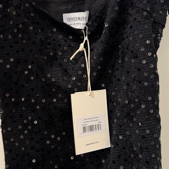 peppermayo black sequin mini dress - Picture 5 of 9